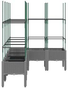 világosszürke PP rácsos kerti ültetőláda 160 x 120 x 142,5 cm