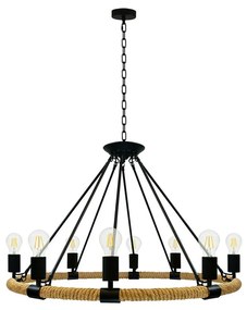 Csillár láncon ROPE ARTHUR 8xE27/20W/230V