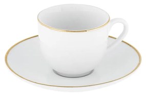 Fehér porcelán csésze szett 6 db-os 100 ml Gold Chic – Villa Altachiara