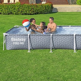 Bestway Turqouise Bay szögletes fémvázas medence szett 366 x 201 x 66 cm