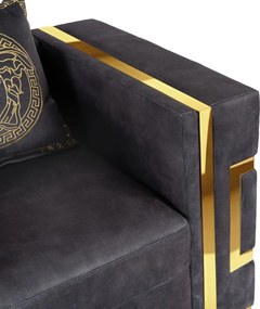 PALLAZO 1S fotel, fekete/arany