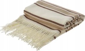 Pléd Takaró Rojtokkal Csíkos 130x160 Akril Bézs Rojtok A Kanapéra