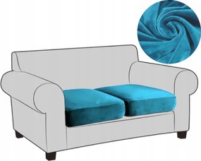 2X Kanapé Huzat Fotel Ülés Háttámla Kanapé Velúr Plüss Türkiz