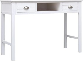 vidaXL fehér tömör császárfa íróasztal 108 x 45 x 76 cm