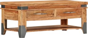 vidaXL tömör akácfa dohányzóasztal 110 x 52 x 45 cm