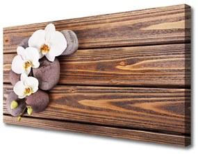 Vászonkép nyomtatás Wood orchidea virág 120x60 cm