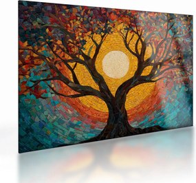 Üveg kép - Nap az élet fájának koronájában (70x50 cm)
