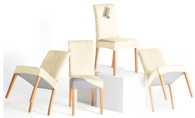 Krémszínű gumis szék huzat szett 4 db-os 48 cm Sento – Restilo