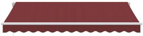 burgundi vörös kézzel kihúzható LED-es napellenző 350 x 250 cm