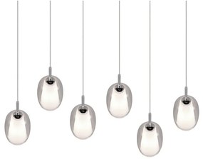 Ezüstszínű függőlámpa üveg búrával Barret – Trio Select