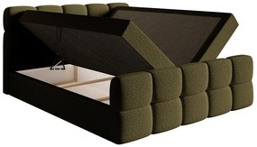 Kontinentális franciaágy 140 cm Cirsten 140C (ágyráccsal és matraccal) (tárolóhellyel) (oliva). Akció -15%. 1100162