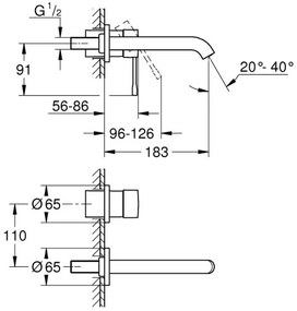 GROHE 19408DC1 - ESSENCE mosdócsaptelep, 183 mm, rozsdamentes acél