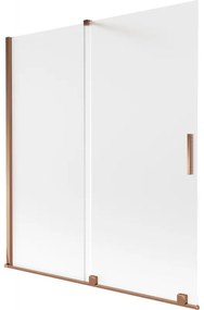 Mexen Velar, 2 szárnyas eltolható kádparaván 150 x 150 cm, 8 mm-es matt üveg, rózsaszín arany, 896-150-000-31-60