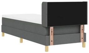 Boxspring ágy matraccal - Sötétszürke, 80 x 200 cm, Szövet