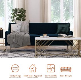 Kék kanapé 190 cm Virginia - CosmoLiving by Cosmopolitan