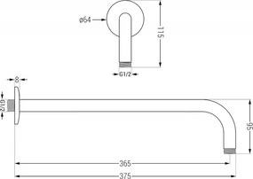 Mexen Kai DR70 rejtett kád-zuhany szett esőzuhannyal 30 cm, króm, 77602DR70301-00