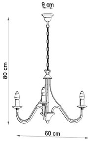 Csillár láncon MINERWA 3 3xE14/40W/230V fekete
