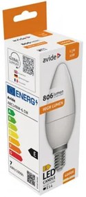 LED izzó, E14, gyertya, 6,5W, 806lm, 4000K, AVIDE (AVLED034)