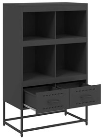 fekete acél magasszekrény 68x39x111,5 cm