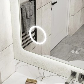 Erga Myra, LED tükör 100x80 cm kozmetikai tükörrel, 3x nagyítás, 4114 lm, 3 fényszín, háttérvilágítás, ERG-V01-MYRA-1080-00