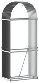 antracitszürke horganyzott acél rönktartó 80 x 45 x 190 cm