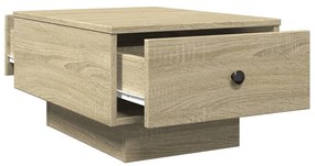 sonoma tölgy színű szerelt fa dohányzóasztal 60 x 45 x 31 cm