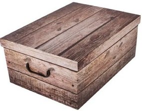Wood tárolódoboz fedéllel, szürke, 51 x 37 x 24 cm