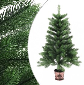 zöld megvilágított műkarácsonyfa gömb szettel 65 cm