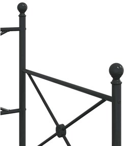 fekete acél kihúzható kanapéágy matrac nélkül 75x190 cm