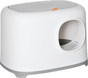 PawHut Lefedett Macskaalom Tálca Jogosítvánnyal XXL 5 kg-ig Terjedő Macskák Számára 55 x 40 x 39 cm Fehér | Aosom