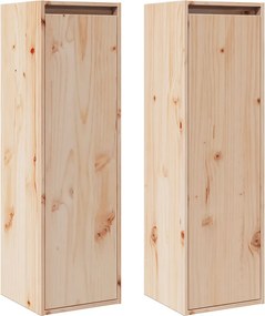 vidaXL 2 db tömör fenyőfa faliszekrény 30 x 30 x 100 cm