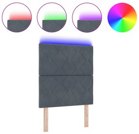 LED fejtámla gyémánt blokk dizájn sötétszürke 80 cm velúr