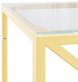 Üveg és rozsdamentes acél dohányzóasztal 110x45x45 cm