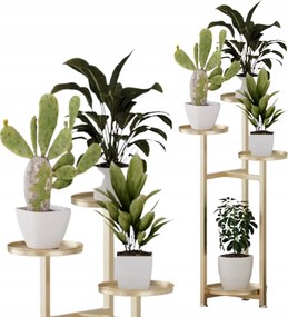 Virágágyás Állvány Fém Álló Loft Növények Arany Könyvespolc 80,5 CM