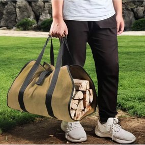 Tűzifa tároló táska WOODGRIP, bézs