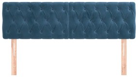 2 db sötétkék bársony fejtámla 72 x 7 x 78/88 cm