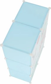 Gyerek szekrény, kék/gyerek minta, EDRIN