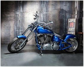 Poszterek 50x40 Kék chopper Motor