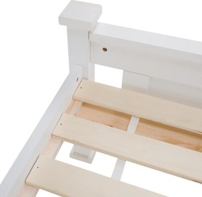 Ágy ágyráccsal, fenyő/fehér, 160x200 LUCAS NEW