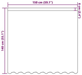 Függönyök függönyökkel Fehér 150 x 140 cm Poliészter