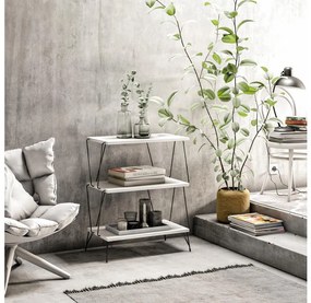 Kisasztal LAZANDOS 75x48 cm fehér