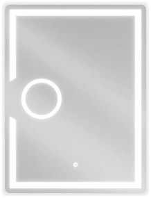 Mexen Onyx, LED fürdõszobai tükör háttérvilágítással és kozmetikai tükörrel 60x80 cm, 6000K, páramentesítõ, 9813-060-080-611-00