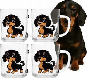 Tacskó üvegpohár 220ml 4 db átlátszó óvodába gyerekeknek