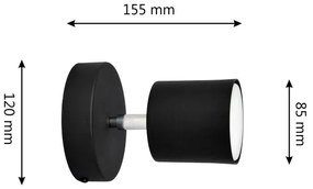 Fali spotlámpa PUNTA 1xGX53/10W/230V fekete