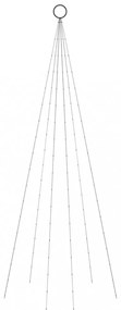 karácsonyfa zászlórúdon 108 hideg fehér LED-del 180 cm