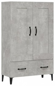 betonszürke szerelt fa magasszekrény 70 x 31 x 115 cm