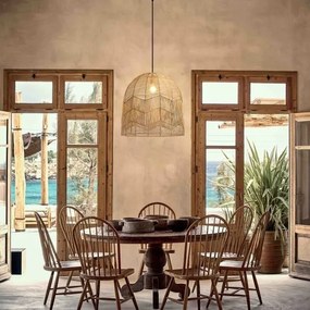 Immax 08263L - Csillár zsinóron PELO 1xE27/40W/230V átm. 50 cm rattan