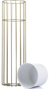 Fém virágcserép LOFT 70x20 cm arany/fehér