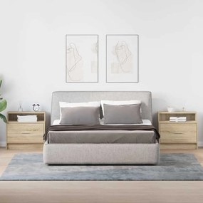 Éjjeliszekrények fiókkal 2 db sonoma tölgy 51 x 31 x 47 cm
