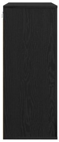 Falipolc Fekete tölgy 80x33x80 cm Szerelt fa